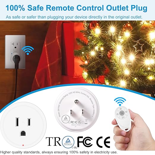 Remote Control Outlet, Wireless Light Switch, 500ft Range, No Wiring Needed - Image 2