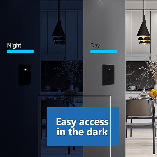 LIDER Minimalist Design Matte Finish Lighted Decorator Switch, Frameless Paddle - Image 7