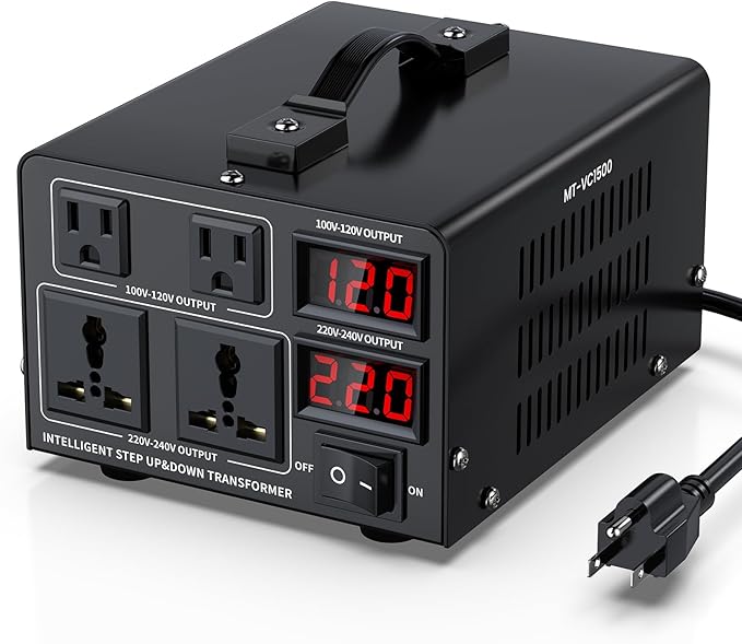 1500W Voltage Converter Transformer Step Up/Down Converter 110/120 Volt by JlouneoTravelMakeupBag