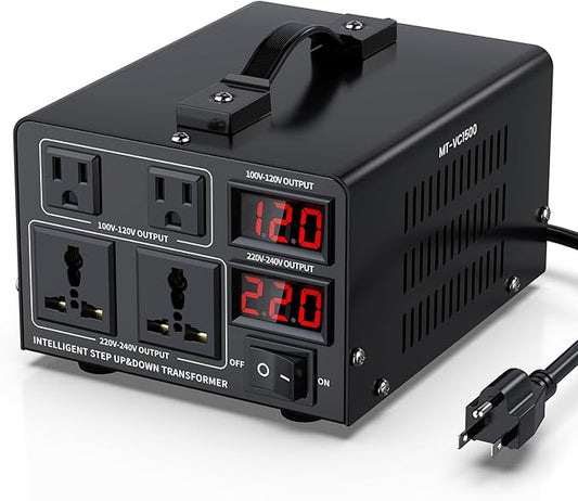 1500W Voltage Converter Transformer Step Up/Down Converter 110/120 Volt by JlouneoTravelMakeupBag