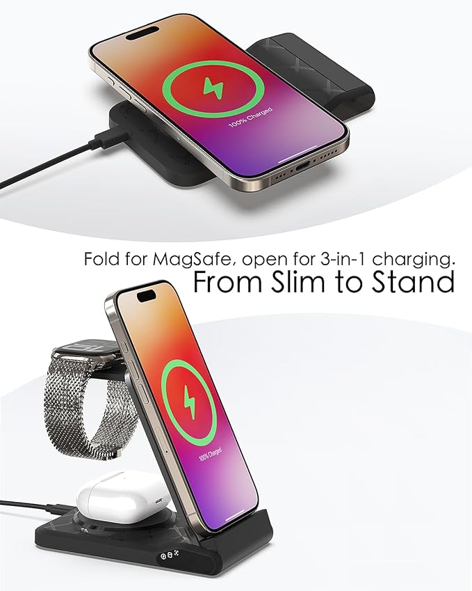 3 in 1 Charging Station for Multiple Devices, Travel Wireless Charging Station - Image 5