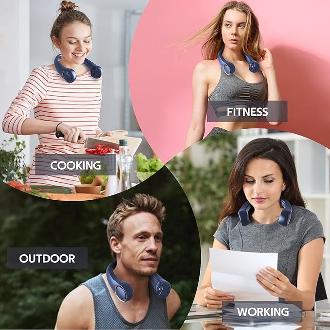 Portable Neck Fan, Hands Free Bladeless, 360° Cooling Personal Fan, Wearable - Image 6