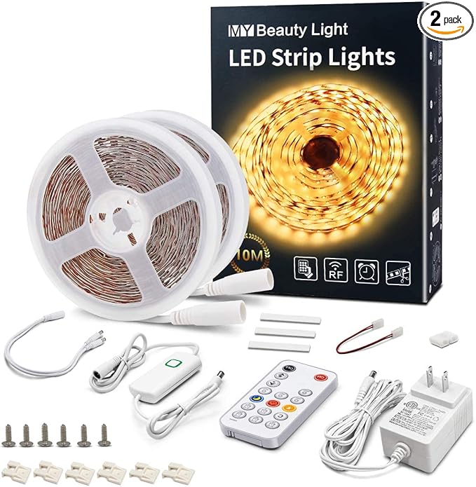 MY BEAUTY LIGHT LED Strip Lights Warm White, 32.8ft Dimmable LED Light Strip by MYBEAUTYLIGHT