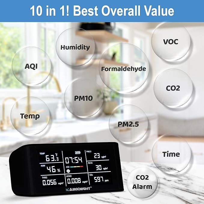 AirKnight Premium Indoor Air Quality Monitor Indoor & Air Quality Sensor. VOC - Image 5