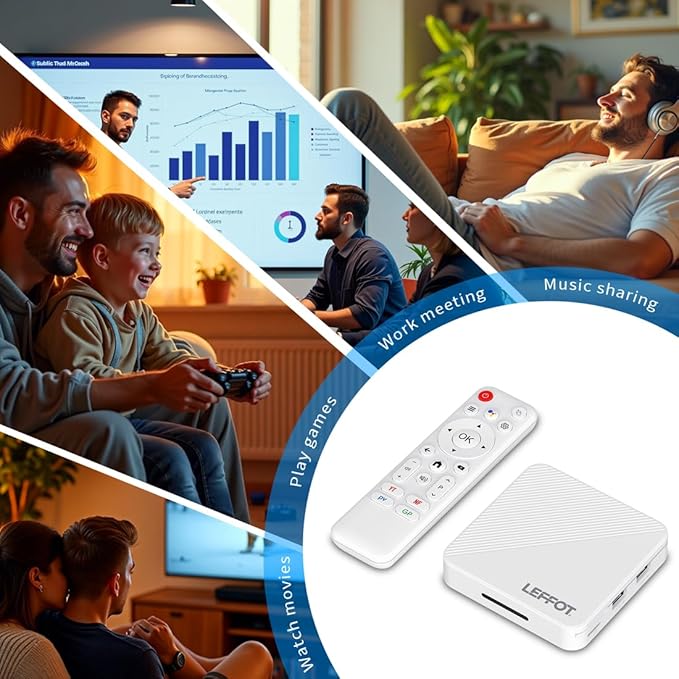 Android 14.0 TV Box 2025, LEFFOT H313 4K Ultra HD Streaming Device - Image 8