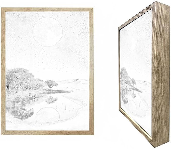 URVIP LED Glowing Photo Frame, 3D Starry-Sky Blue Moon Wall Art, 9x12 Inches - Image 3