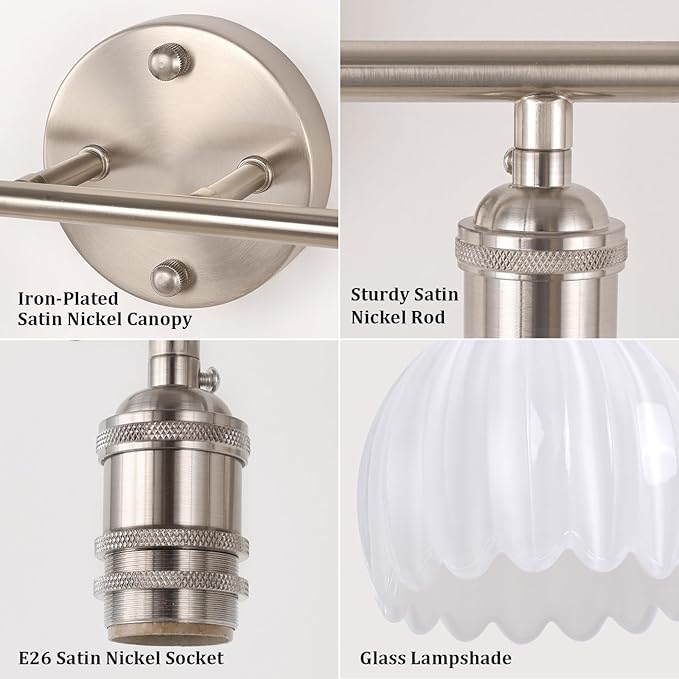 Shenmoyl Bathroom Light Fixtures, 2-Light Vanity Wall Light Over Mirror - Image 7