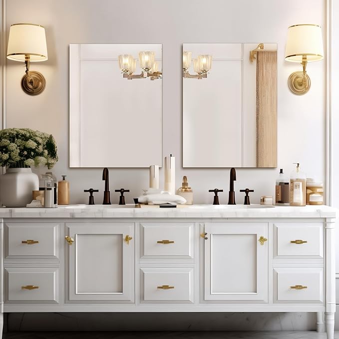 Mirrorons Frameless Wall Mirror 18" x 24", Modern Rectangle Bathroom Mirrors - Image 4