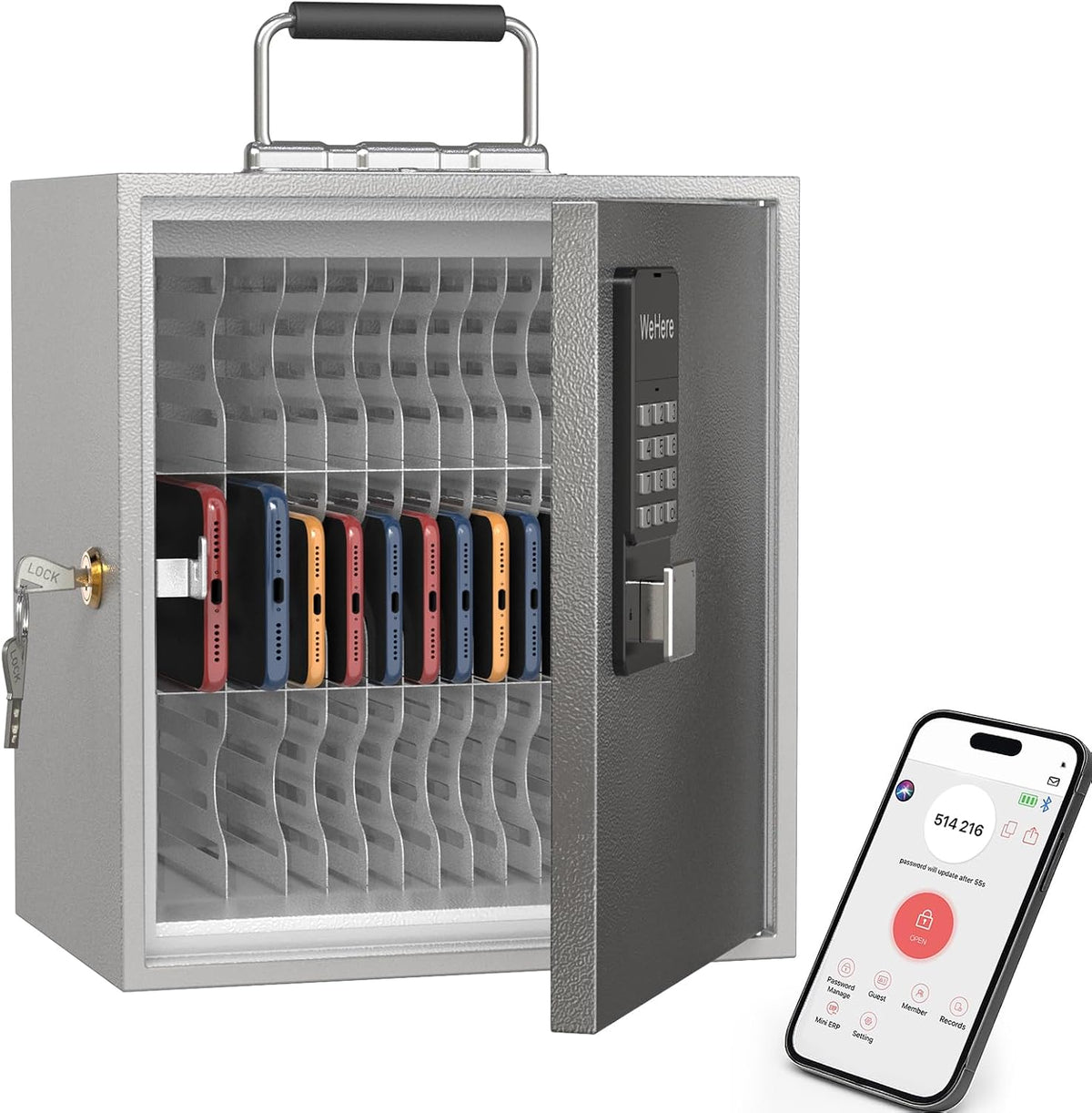 36 slots cell phone locker with smart lock, main product view