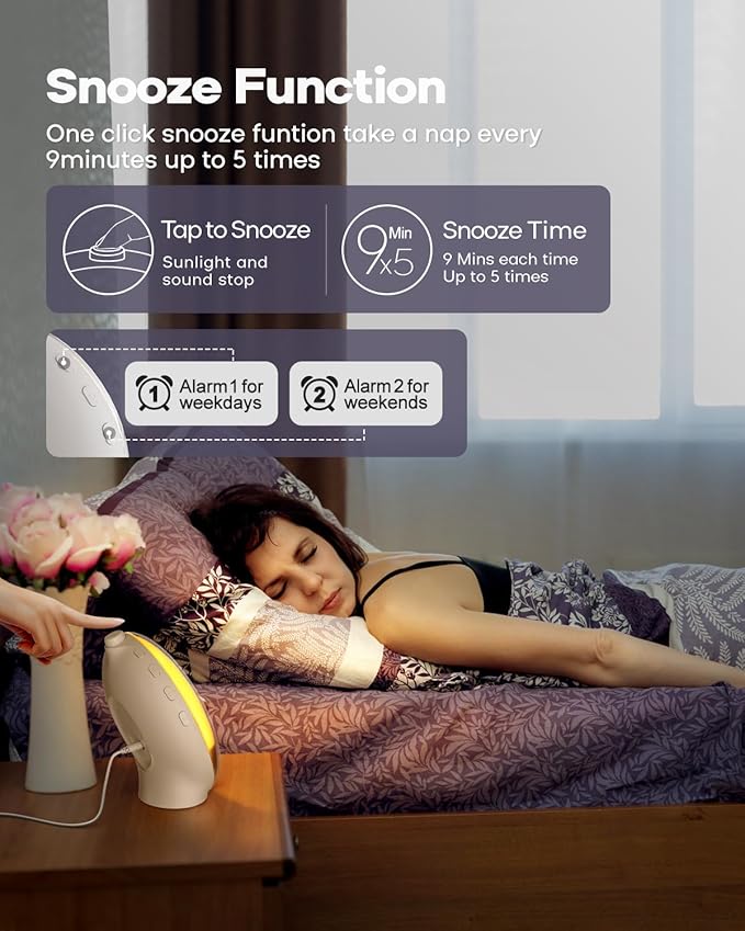 Sunrise Alarm Clock for Heavy Sleepers, Wake Up Light - Image 3