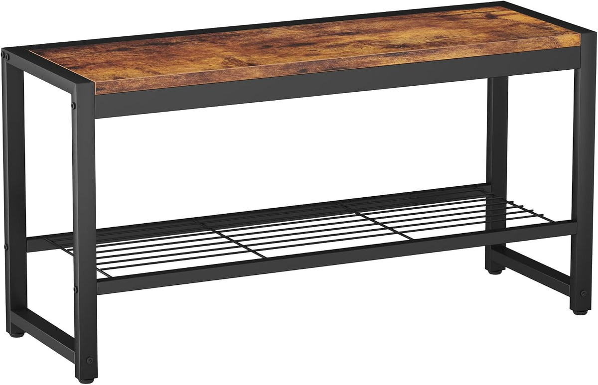 homefort shoe bench, modern industrial shoe storage bench, main product view
