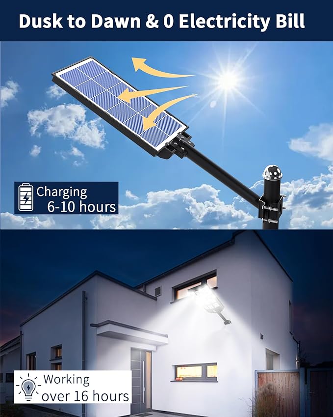 Ofuray Of-5600W Solar Street Lights Outdoor, 560000Lm Solar Security Flood - Image 5