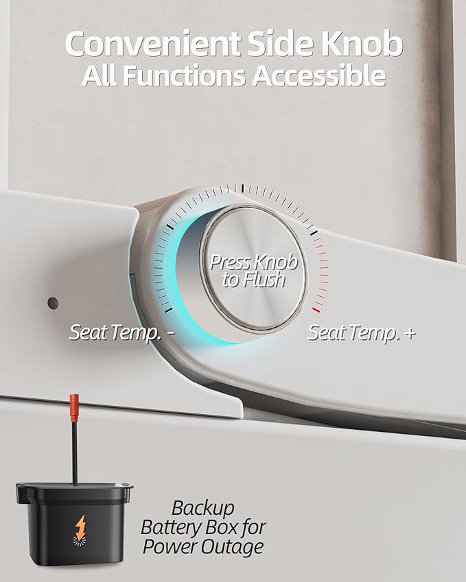 Luoware Smart Toilet Lite without Bidet, One Piece Elongated Modern Toilet - Image 8