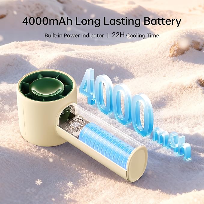 JISULIFE Portable Fan Christmas Gifts, 4000mAh Mini Handheld Fan - Image 5