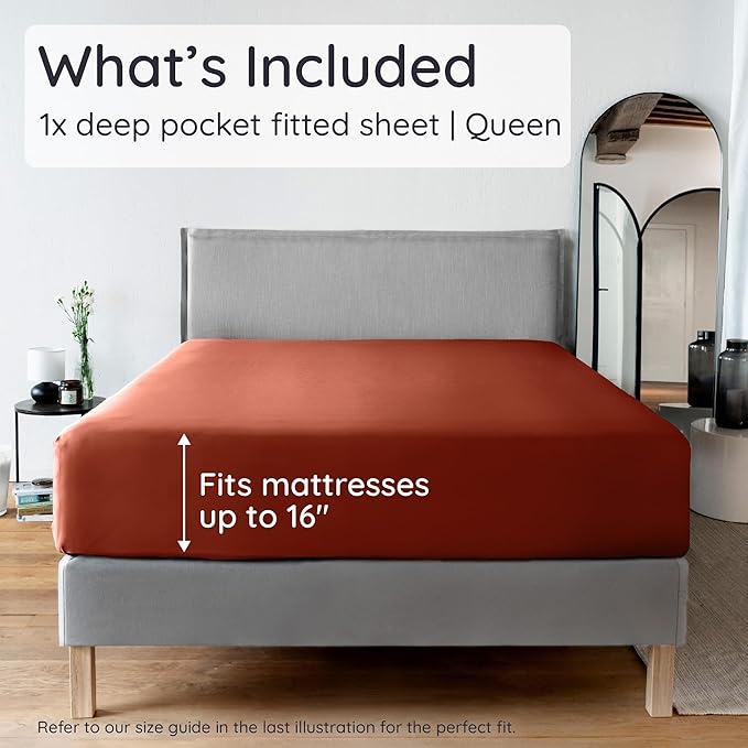 Bambaw Queen Size Fitted Sheet Only, 100% Viscose Derived from Bamboo Fitted - Image 2