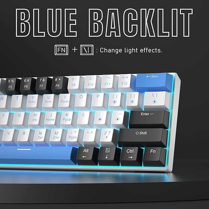 Camiysn 60% Mechanical Gaming Keyboard, Mixed Color Keycaps Gaming Keyboard - Image 4