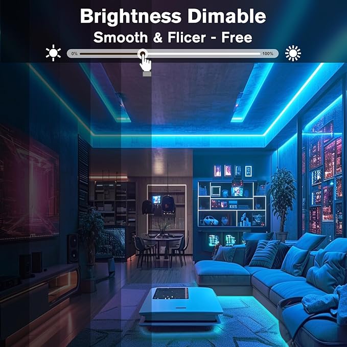 EMITEVER RGB LED Strip Light 16.4ft, Dimmable COB 24V Flexible LED Color - Image 8