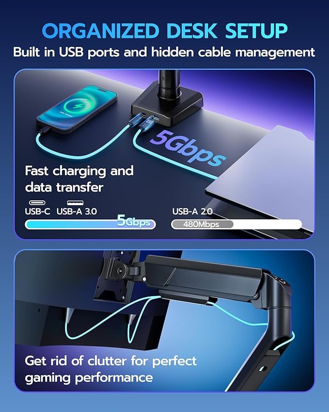 ARES WING Heavy Duty Single Monitor Arm - Image 6