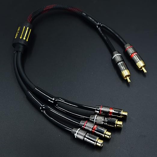 Arklove 1ft Shielded RCA Plug Splitter Stereo Audio Video Cable 2 Male to 4 - Image 7