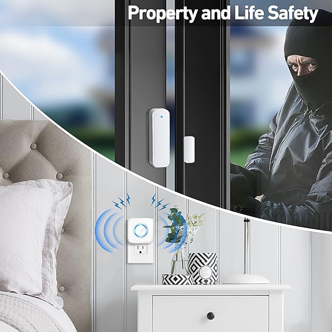 Door Chime, Satisure Wireless Door Open Contact Sensor Alarm Chime - Image 7