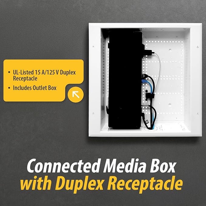 DataComm Electronics 45-8011-1P Multi-Functional Recessed Media Box - Image 5