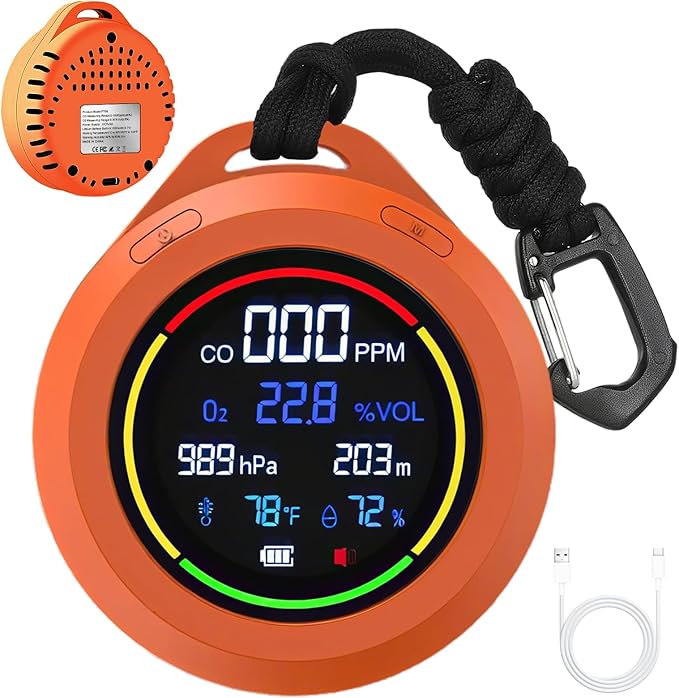 Portable Carbon Monoxide Detectors, 6-in-1 CO Detector, by Bestechy