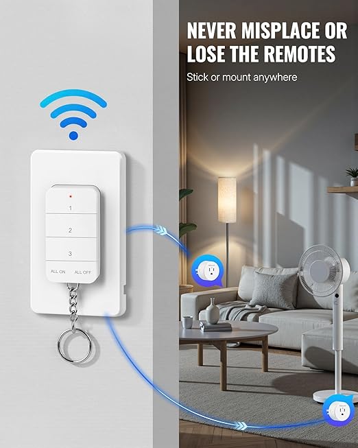 Remote Control Outlet, WILAWELS Wireless Light Switch - Image 3