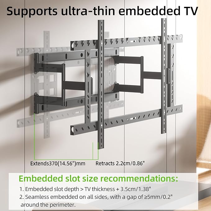 HILLPORT 98 Heavy Duty 75 85 86 100 110 120 inch TV Wall Mount Slim Extra Large - Image 4