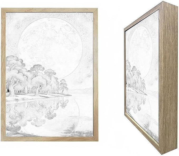 URVIP LED Glowing Photo Frame, 3D Starry-Sky Blue Moon Wall Art, 9x12 Inches - Image 3