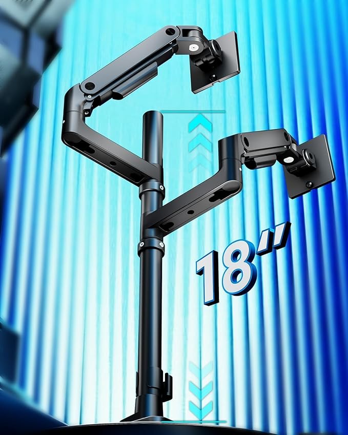 ARES WING Dual Monitor Stand for Ultrawide Heavy Duty Curved Monitor Stacking - Image 3