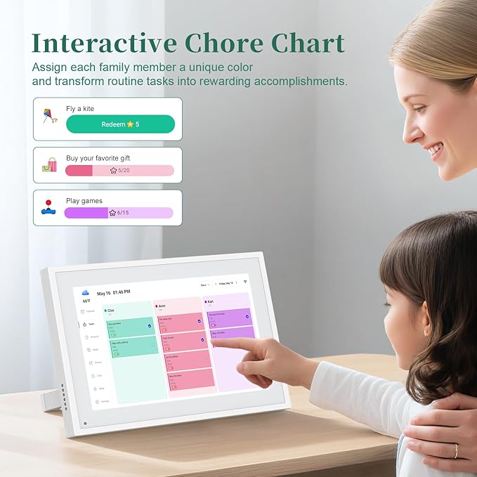 Smart Digital Calendar, 10.1" HD Smart Touch Screen Home Interactive Electron - Image 5