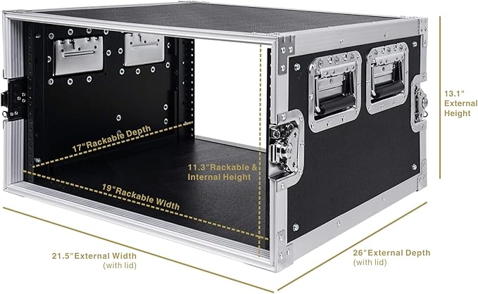 Sound Town 6U PA/DJ Rack/Road Case, - Image 2