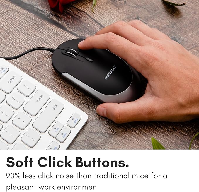 Macally Silent Wired Mouse - Image 4