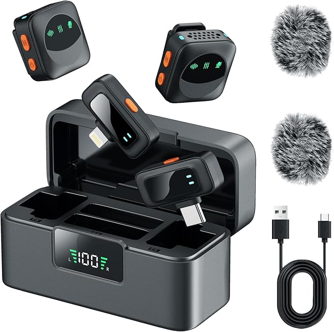 LIZHUZHONG Ai Mini Mic Wireless Lavalier Microphone System, Magnetic & Clip-On - Image 2
