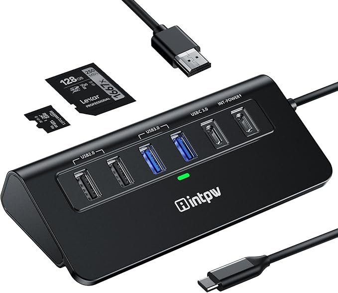 USB C Hub, intpw 9-in-1 USB Multiport Adapter by intpw