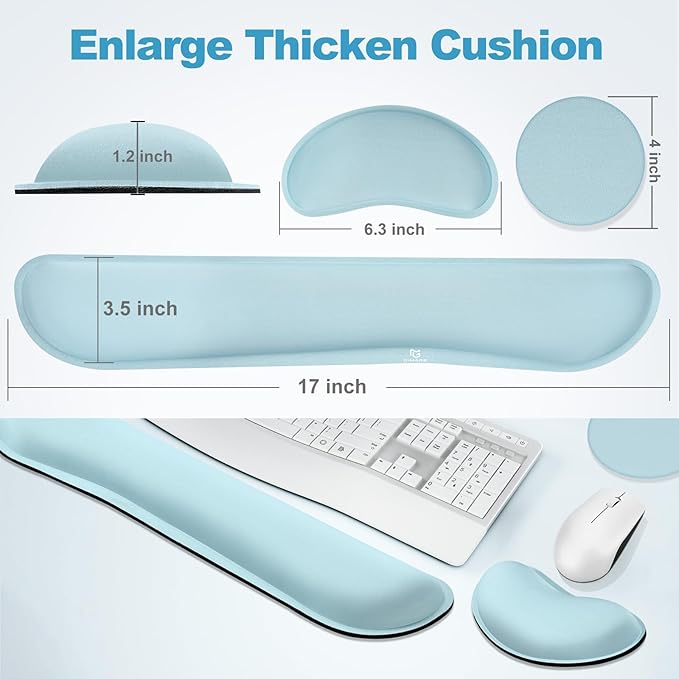 Gimars Upgrade Enlarge Gel Memory Foam Set Keyboard Wrist Rest Pad, Mouse Wrist - Image 8