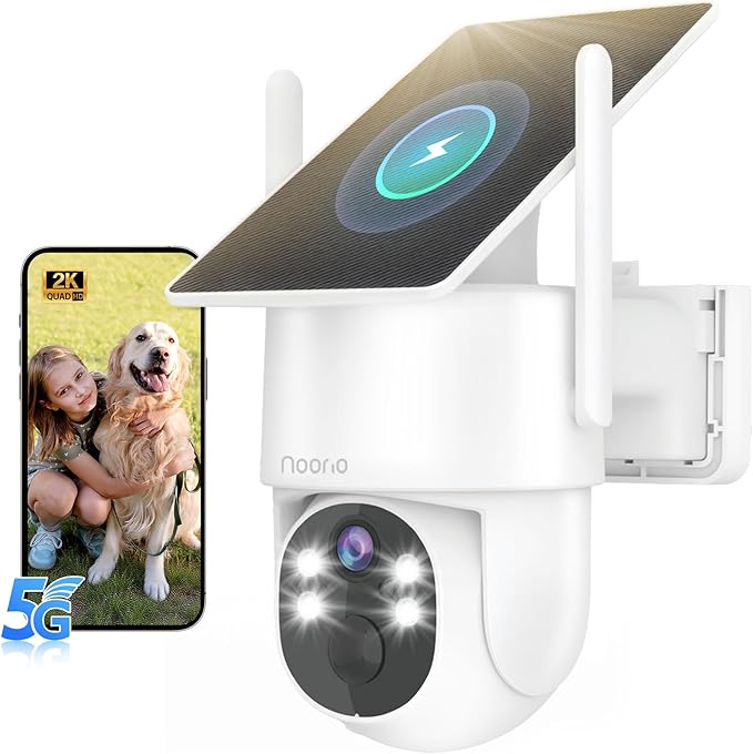 Noorio Solar Security Camera Wireless Outdoor, 2K Cameras by Noorio