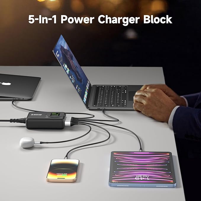 240W GaN Charger, 5-Port USB C Charger - Image 5