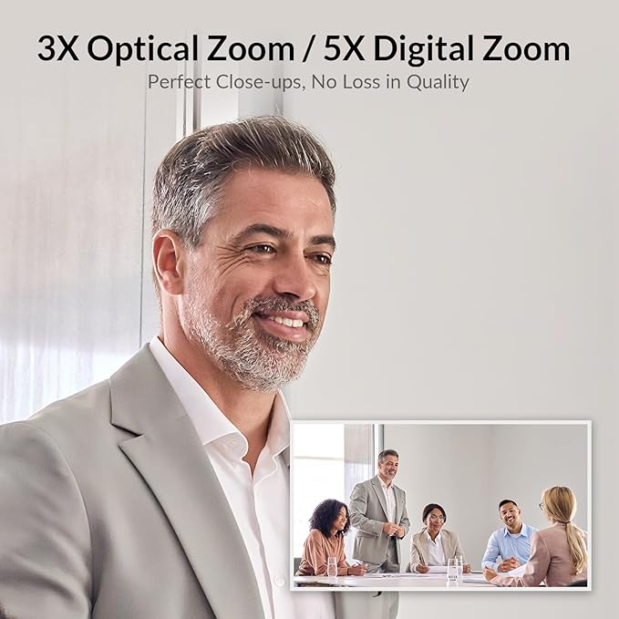 4K Conference Room Camera System, AI Auto-Tracking PTZ Camera 15x Zoom - Image 4