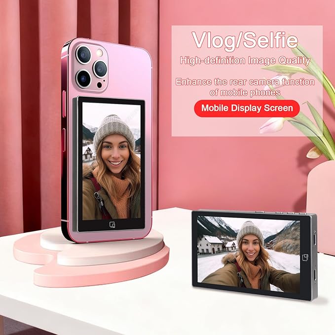 LANBOUY Selfie Screen Back Camera Monitor Phone Vlog Magnetic Selfie Screen - Image 2