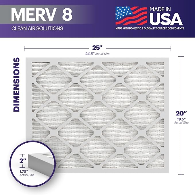 BNX TruFilter 20x25x2 Air Filter MERV 8 - Image 2