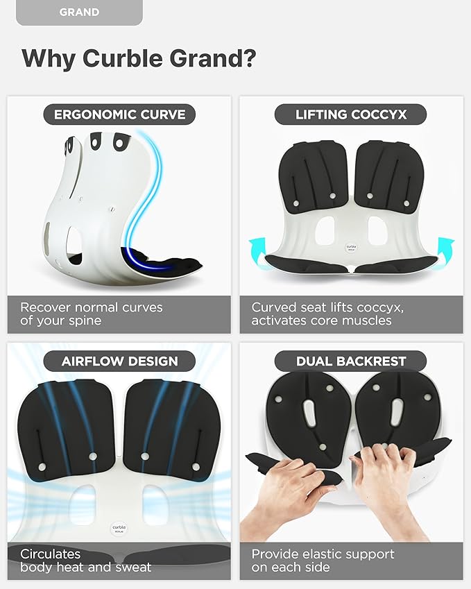 Curble GRAND 2PACK – Ergonomic Chair Back Support, Lumbar Support - Image 9