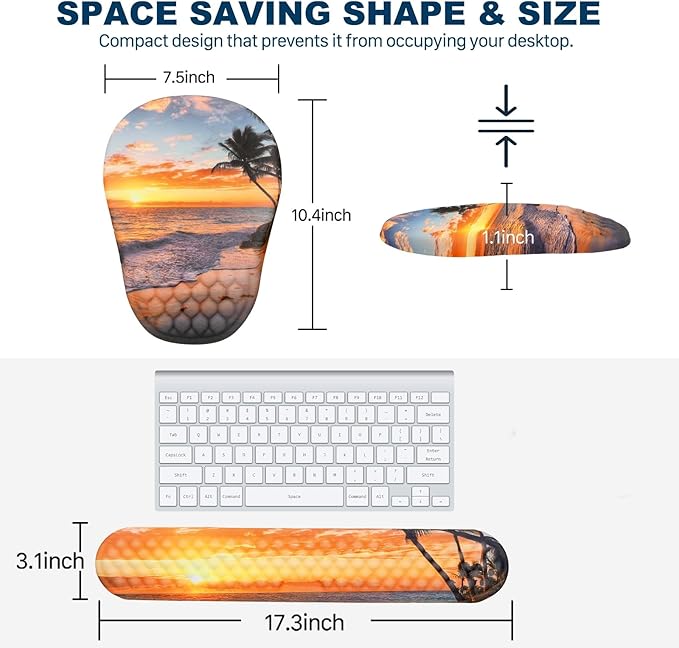 Hasinart Ergonomic Mouse Pad and Keyboard Wrist Rest - Image 5