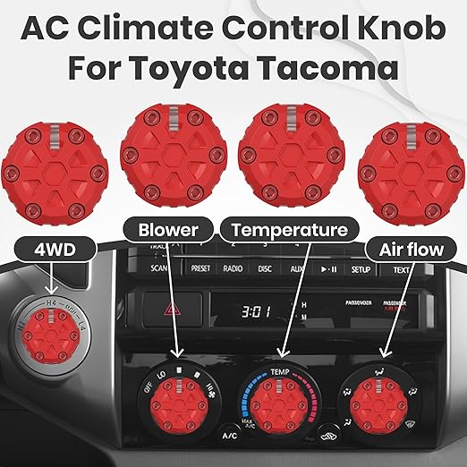 4 Pack - 2nd Gen Tacoma Accessories AC Knob Upgrade - 2005, 2015 Tacoma Climate - Image 7