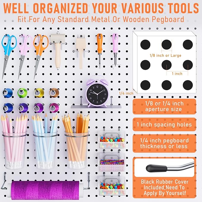 INCLY 30PCS Peg Board Organizer Accessories Kit, Pegboard Hooks Assortment - Image 4