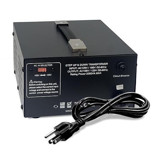LiteFuze 2000 Watt Japan Voltage Converter Transformer Step Up/Down - 100v to - Image 3