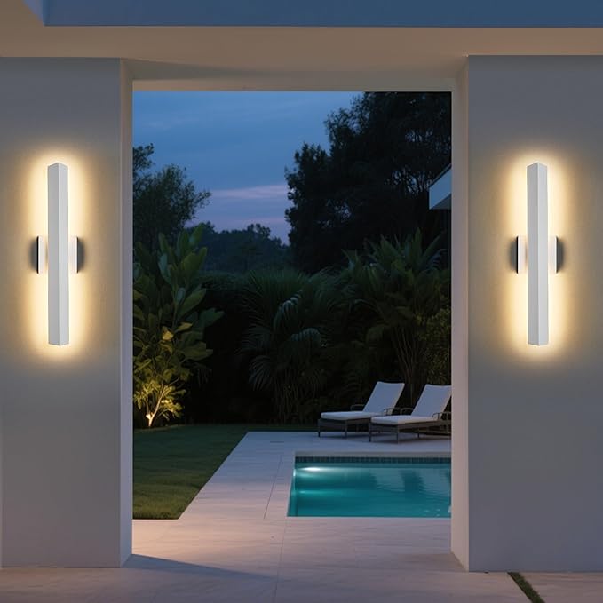 Tarentlight 2 Pack LED Outdoor Wall Lights Dimmable, 20W 3000K, 21.9" Modern - Image 2