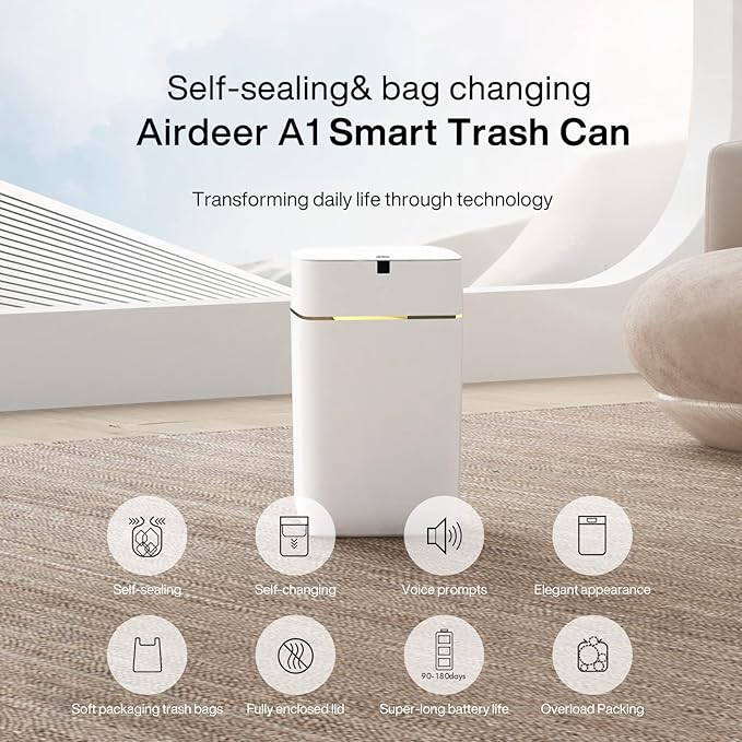 Airdeer Automatic Trash Can, 4 Gallon Self Sealing and Self-Changing Smart - Image 2