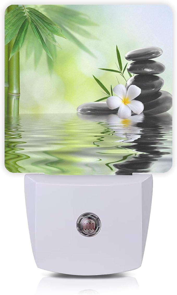 Smoaffly Zen Stones Bamboo Tree Jasmine Flower Spa Night Light Plug-in LED by Smoaffly