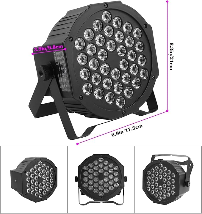 LED Par Lights 36 LED Stage Lights 7 Modes RGB DJ Light - Image 4